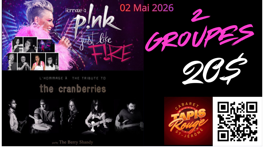 Hommage PINK /Just like Fire Hommage The CRANBERRIES /The Berry Shandy | 2 mai